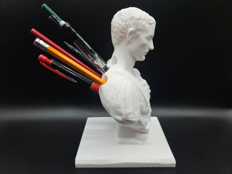 Julius Caesar Pen Holder / Office Desk Organizer / Pencil Holder / Desk Decor / Office Decor