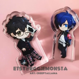 Persona protagonist meal pal | Thick acrylic mini standee block