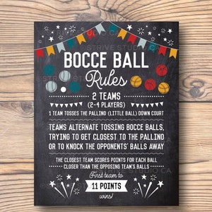 Boccia Ball Regeln Schild, Boccia Ball Poster, Spiele für den Garten, Partyspiele im Freien, Yard Schilder, Hochzeitsspiele, Hochzeit Schilder, Instant Download