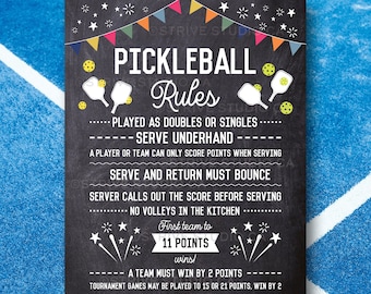Pickleball Rules Sign: Court Decor Art (Printable INSTANT DOWNLOAD)
