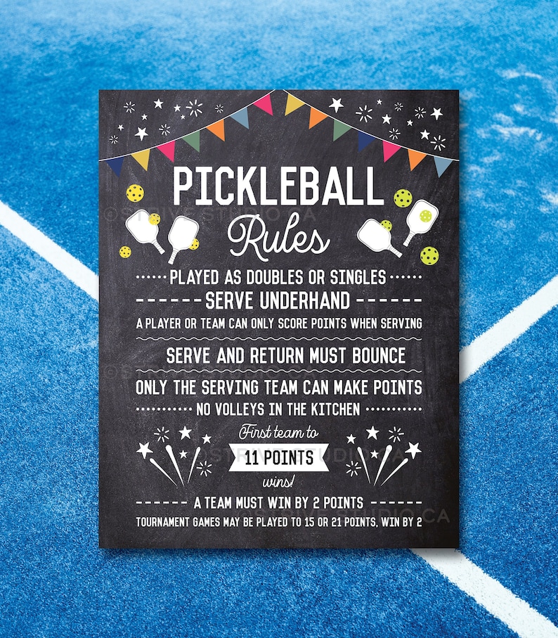 Pickleball Rules Sign Pickleball Court Rules Sign Pickleball Etsy