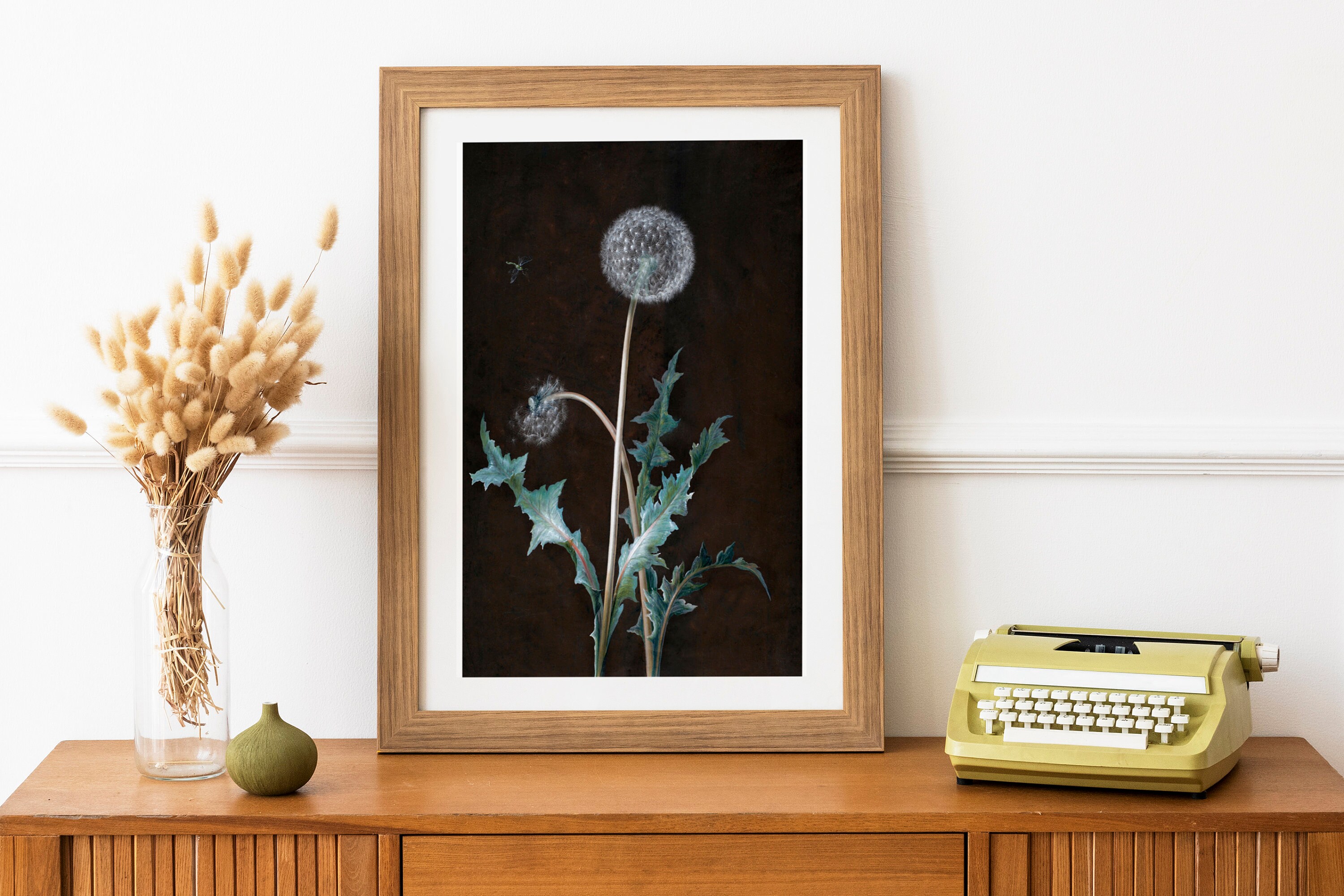 Dark Academia Dandelion in Seed Vintage Botanical Print - Etsy