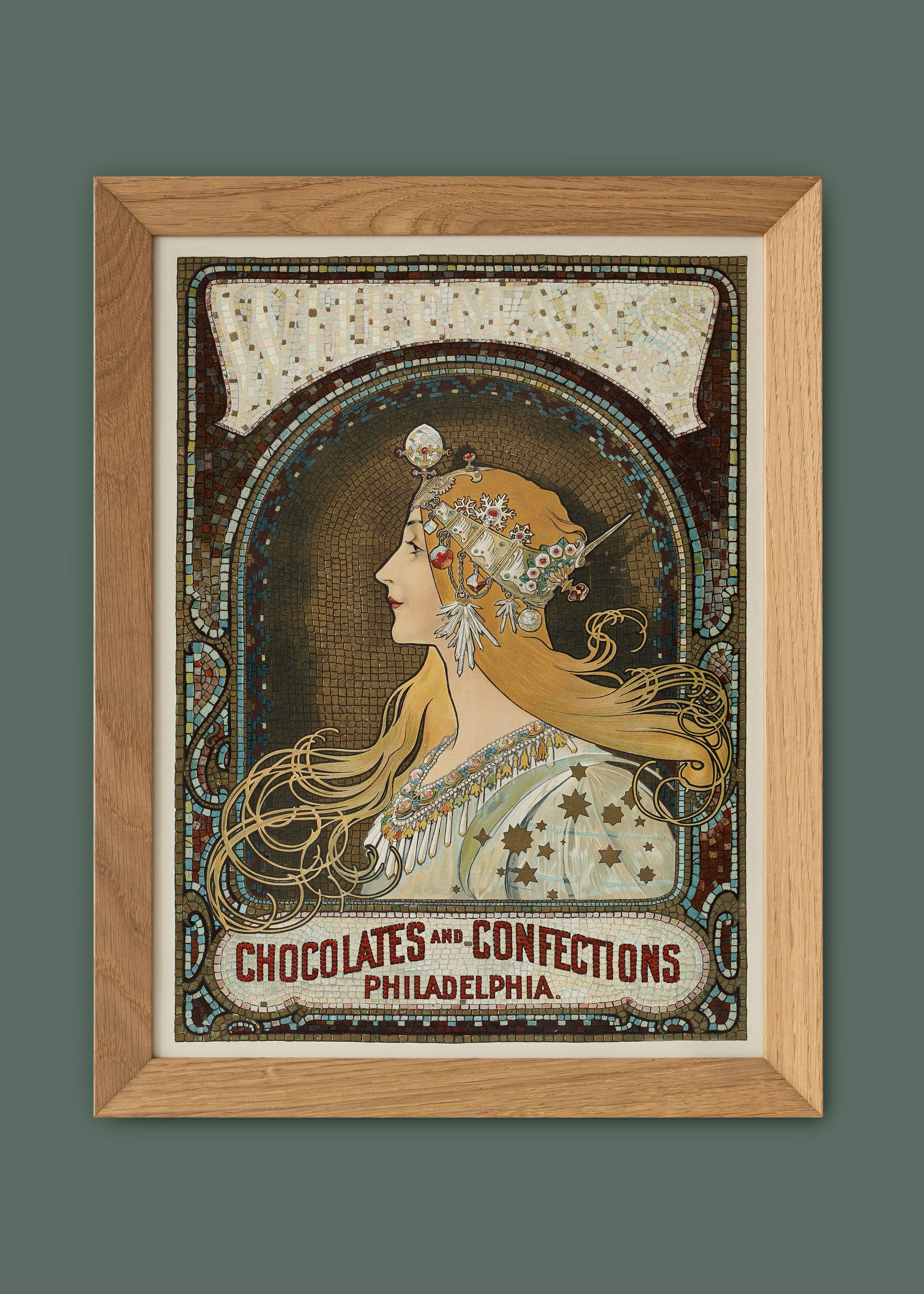 Vintage Alphonse Mucha Print Whitman's Chocolate Advert Bohemian Art ...
