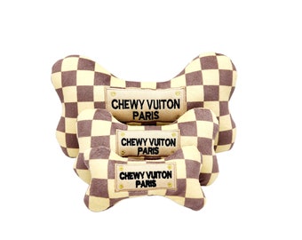 Chewy Vuiton Bone Dog Toy | Designer Dog Toys | Free Shipping