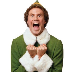 Découpé Géant Buddy The Elf (Elfe) En Carton Plume Corflute - 178cm Pliable Pour Noël