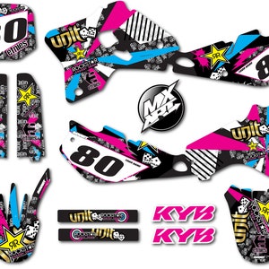 Yamaha YZ80 1993 - 2001 sticker kit all years Rush style YZ 80 graphics / decals