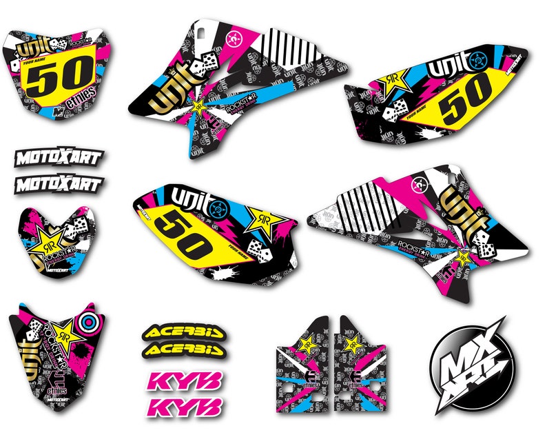 MOTOXART Full Custom Graphic Kit Pink Metal Style For Yamaha TTR 110 – All Years