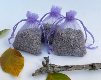 Fragrant Handmade Lavender Sachets / Relaxing Aroma / Relieves Stress / Freshen The Linens / Great On Hangers / freshen your shoes