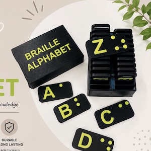 Braille Tactile Playing tiles Alphabet UPDATED with BOX