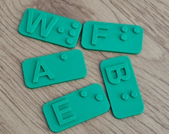 Fichas táctiles para jugar en Braille Alfabeto