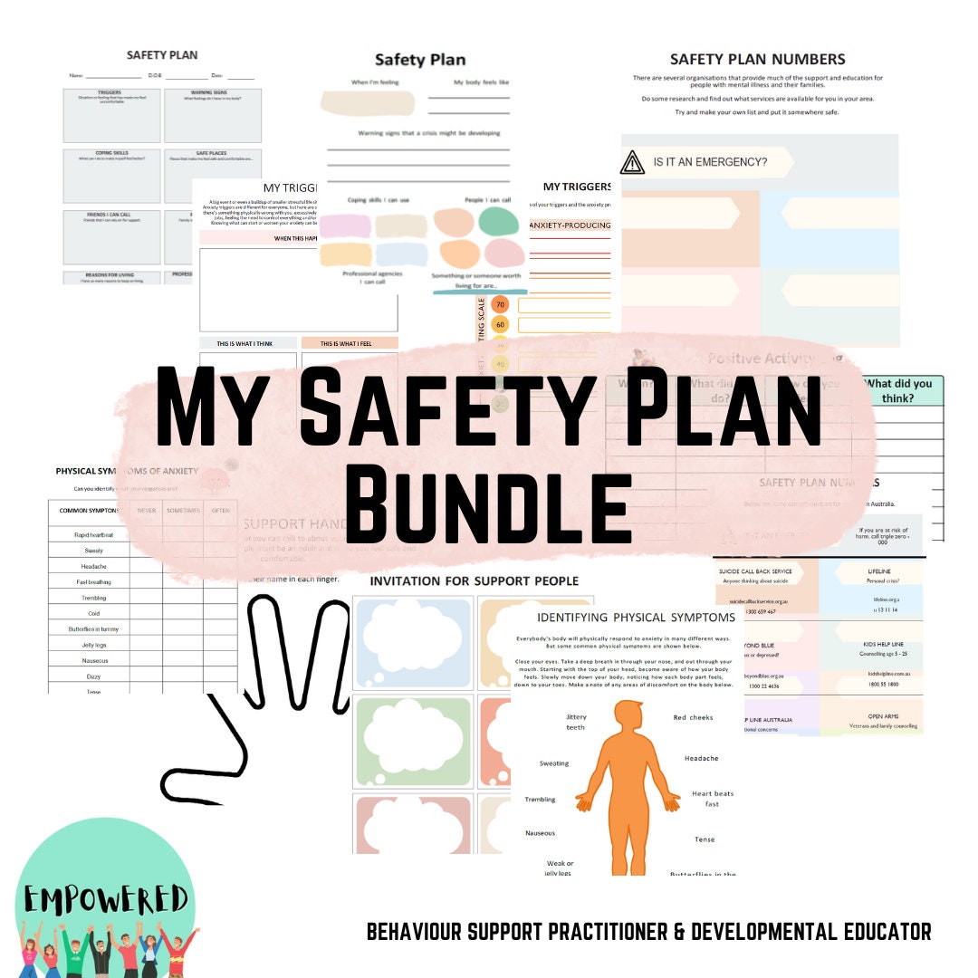 Safety Plan for Mental Health, Mental Health Worksheet, Printable Crisis Plan, Safety Plan ...