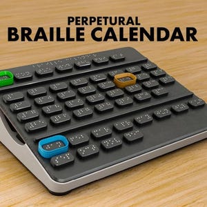 Perpetual Tactile Braille Calendar | Accessible, Reusable, Vision Impairment Aid, Custom Colour, Home Office School Tool