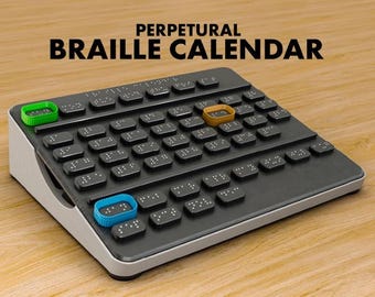 Calendario Braille Táctil Perpetuo / Accesible, Reutilizable, Ayuda para Discapacidad Visual, Color Personalizado, Herramienta Escolar para el Hogar y la Oficina
