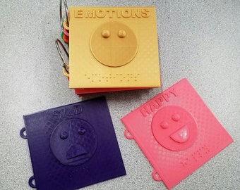 Tarjetas de emociones en braille