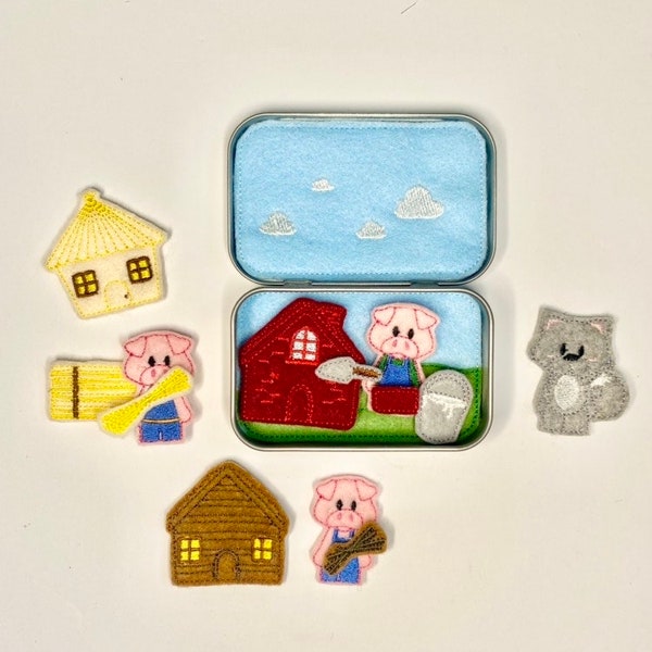 Ensemble de jeu de poche Les trois petits cochons