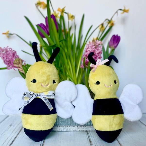 Soft, small bee stuffed animal