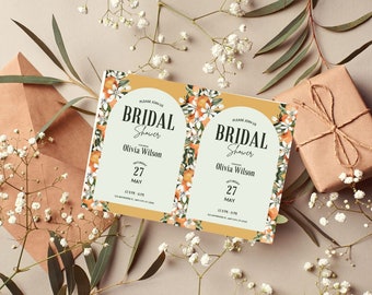 Printable Bridal Shower Template, Minimalist Modern Bridal Shower Invite, Boho Bridal Shower Invitation