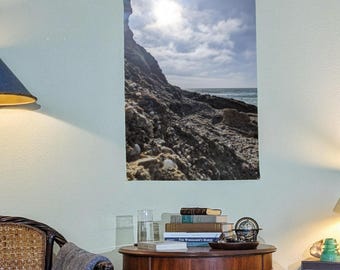 Beautiful Landscape, Ocean Cliffs and Sea, Ocean Cliffs, Scenic Wall Hanging, Tapestry Wall Art, Beach Home or Apartment Decor