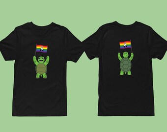 Pride Shirt, 2 Spirt Tortoise, LGBTQIA+ Happy Tortoise, Two Spirit Shirt, Sea Turtle Tortoise, 2 Spirit Gift, Indigenous People, Lgbtq Shirt