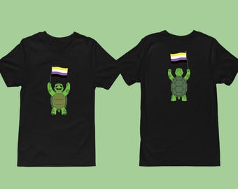 Pride Shirt, Nonbinary Tortoise, LGBTQIA+ Happy Tortoise, Lgbt Shirt, Sea Turtle Tortoise, Non Binary Bigender, Lgbtq Shirt, Pride Month