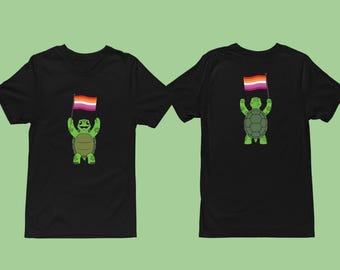 Pride Shirt, Lesbian Tortoise, LGBTQIA+ Happy Tortoise, Lgbt Shirt, Sea Turtle Tortoise, Wlw Lesbian Shirt, Lesbian Gifts, Lgbtq Shirt