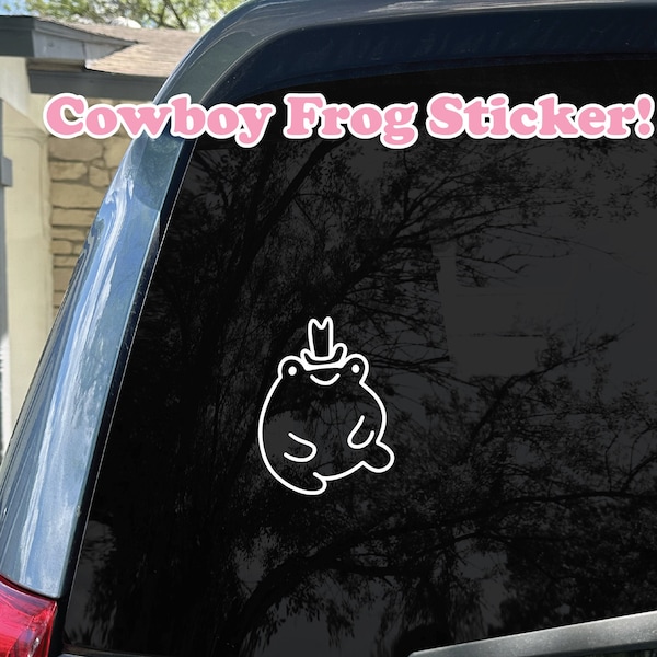 Frog Sticker For Car, Cowboy Frog Sticker, Cute Car Sticker, Decal Laptop Aesthetic Art Sticker, Cute Vinyl  Sticker For Car