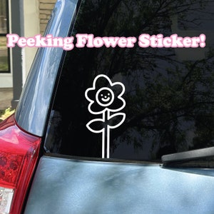 Flower Car Decal Sticker Peeker Flower Plant Bumper Sticker Plant Sticker Plant Decal Flower Vinyl Sticker Flower Sticker Cute Sticker