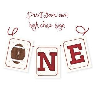 Football Theme First Birthday Highchair Sign / First Birthday / Football Banner