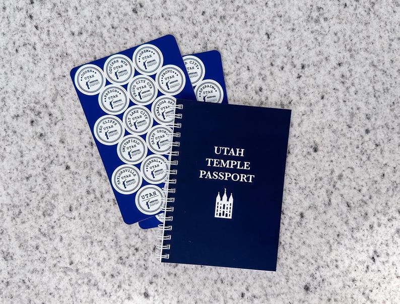 Passport Stamp Stickers Utah Temples LDS - Etsy