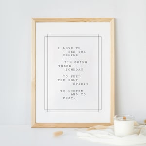 Temple Print | LDS temple quote | I love to see the temple