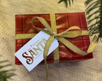 From Santa Gift Tags – Foil Christmas Tags in Gold or Silver | Holiday Present Labels | Santa Tags for Christmas Gifts (Set of 5)