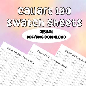 Caliart 180 Swatch Sheet Set PDF,PNG Digital File ONLY