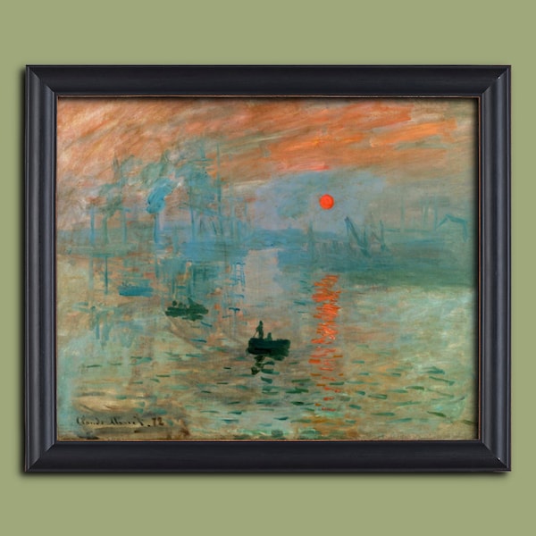 Impression, Lever de soleil, Claude Monet, Célèbre tirage d’art, Art mural classique, Art vintage restauré, Cadeau pour la décoration intérieure, Amateur d’art