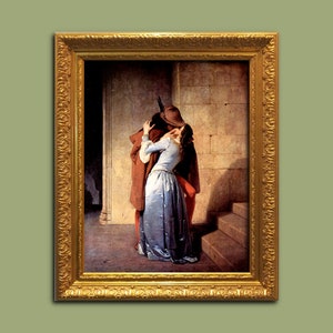 The Kiss, Francesco Paolo Hayez, Famous Fine Art Print, Classical Wall Art, Restored Vintage Art, Wall Decor, Art Lover Gift