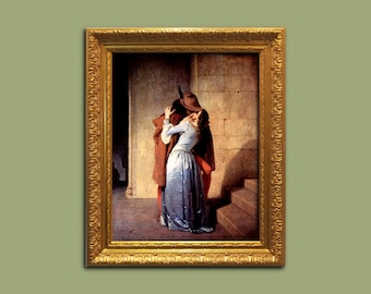 フランチェスコ・アイエツ作「接吻」1859年 美術館品質 手描き油彩複製