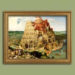 The Tower Of Babel, Pieter Bruegel the Elder, Famous Fine Art Print, Classical Wall Art, Restored Vintage Art, Wall Decor, Art Lover Gift