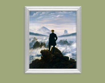 Wanderer Above the Sea of Fog, Caspar David Friedrich, Famous Art Print, Classic Wall Art, Restored Vintage Art, Wall Decor, Art Lover Gift