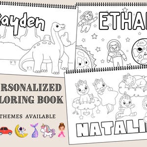 Personalized Coloring Book *DIGITAL DOWNLOAD VERSION* Gift for Kids Custom Name Gift Kids Activity Educational Name Coloring Children’s Name