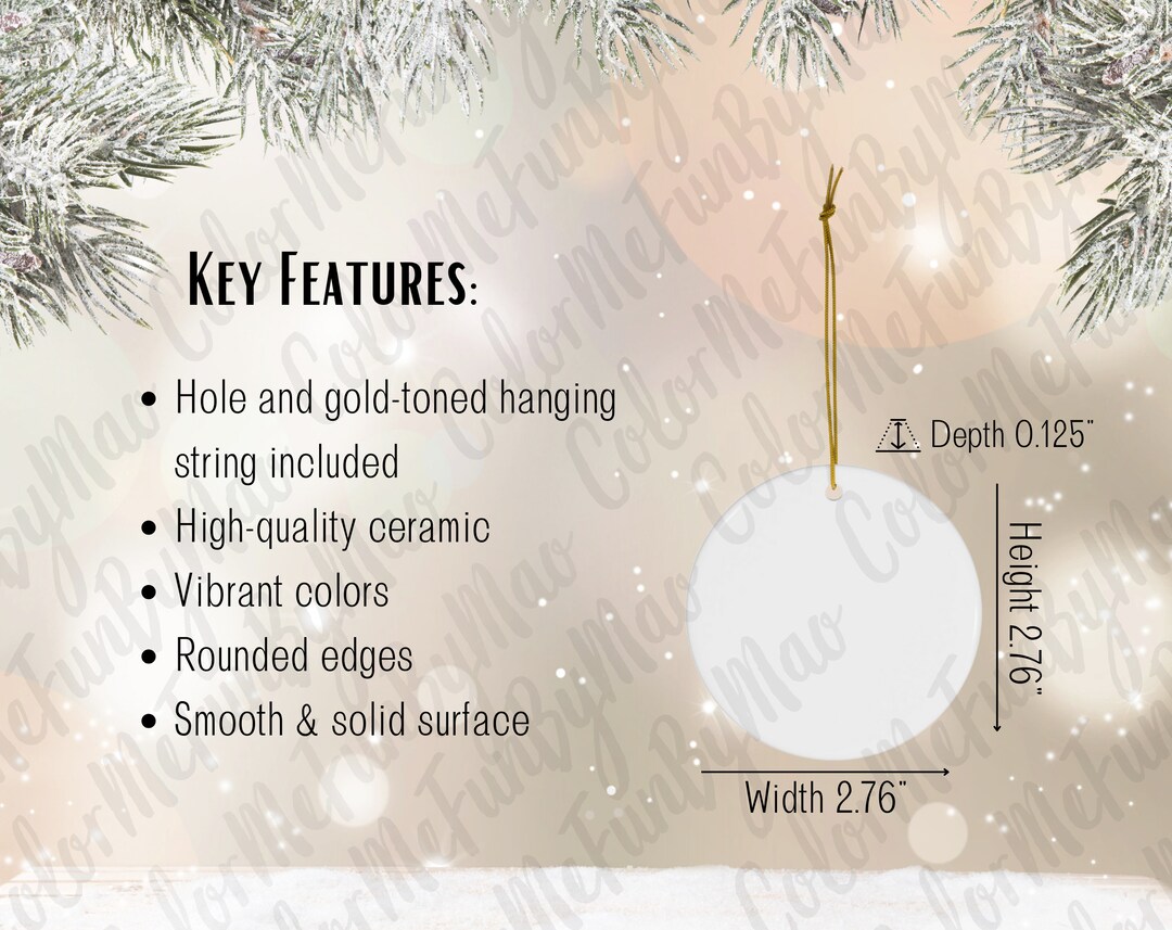 Circle Ceramic Ornament Size Chart Key Features and Size for Etsy