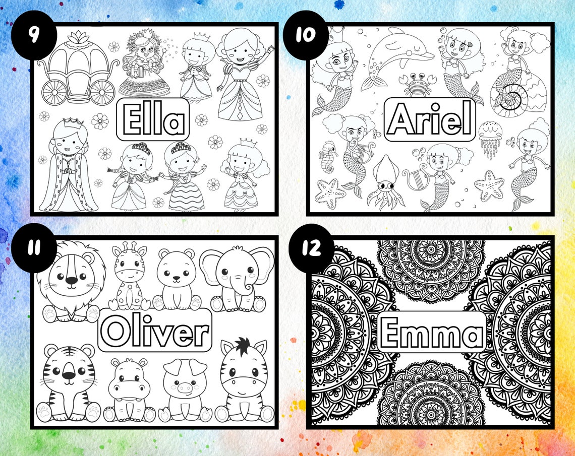 Custom Name Coloring Sheet Personalized Name Coloring Page Gift for Kids Printable Personalized ...