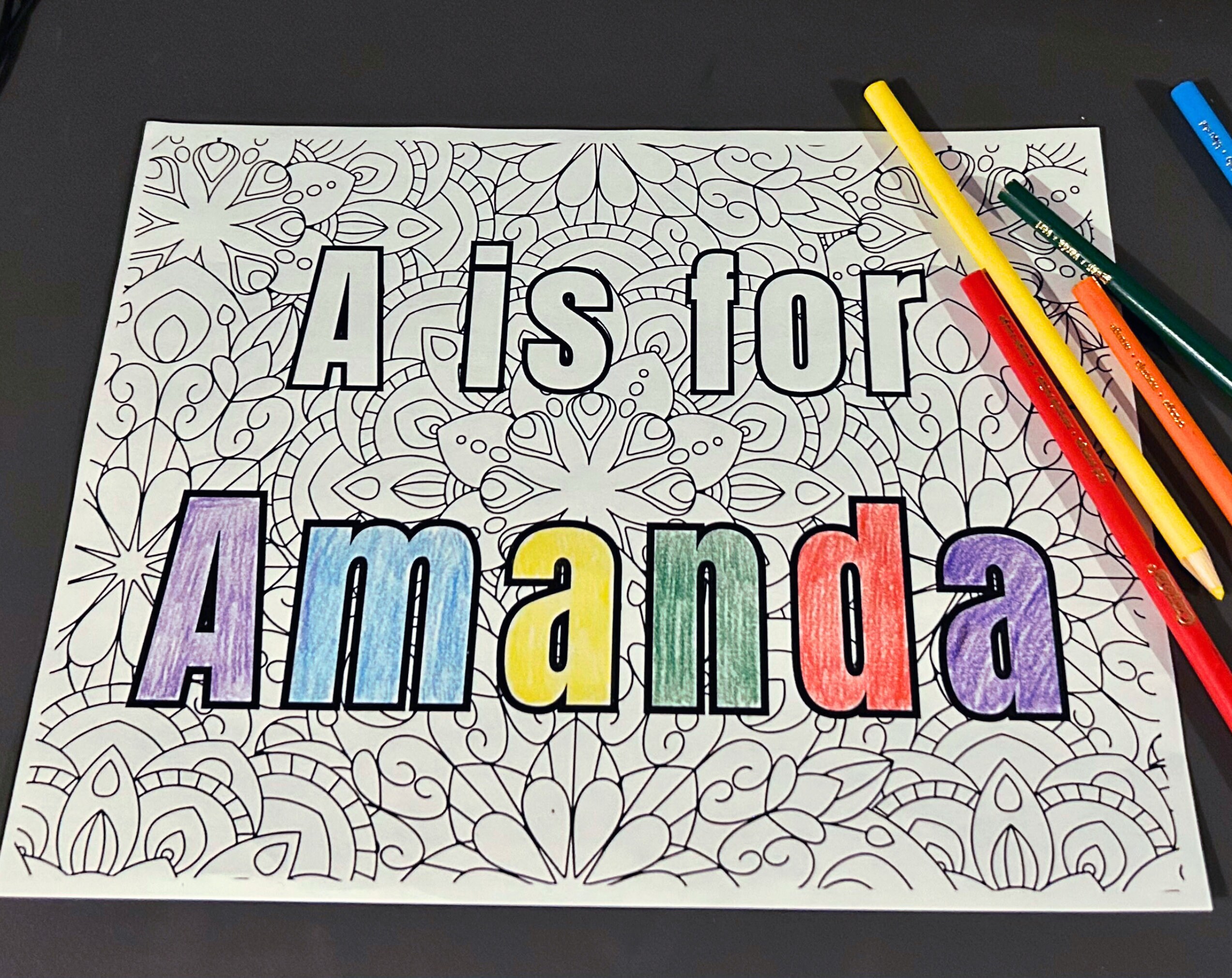 Personalized Name Coloring Page: Custom Printable (digital Download) - Etsy