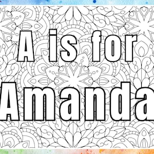 Personalized Coloring Page Customized Coloring Page Printable Personal Name Coloring Page Letter is for Name Coloring Sheet Digital Download