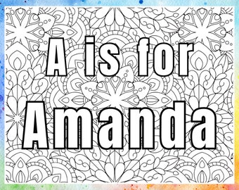 Personalized Name Coloring Page: Custom Printable (Digital Download)