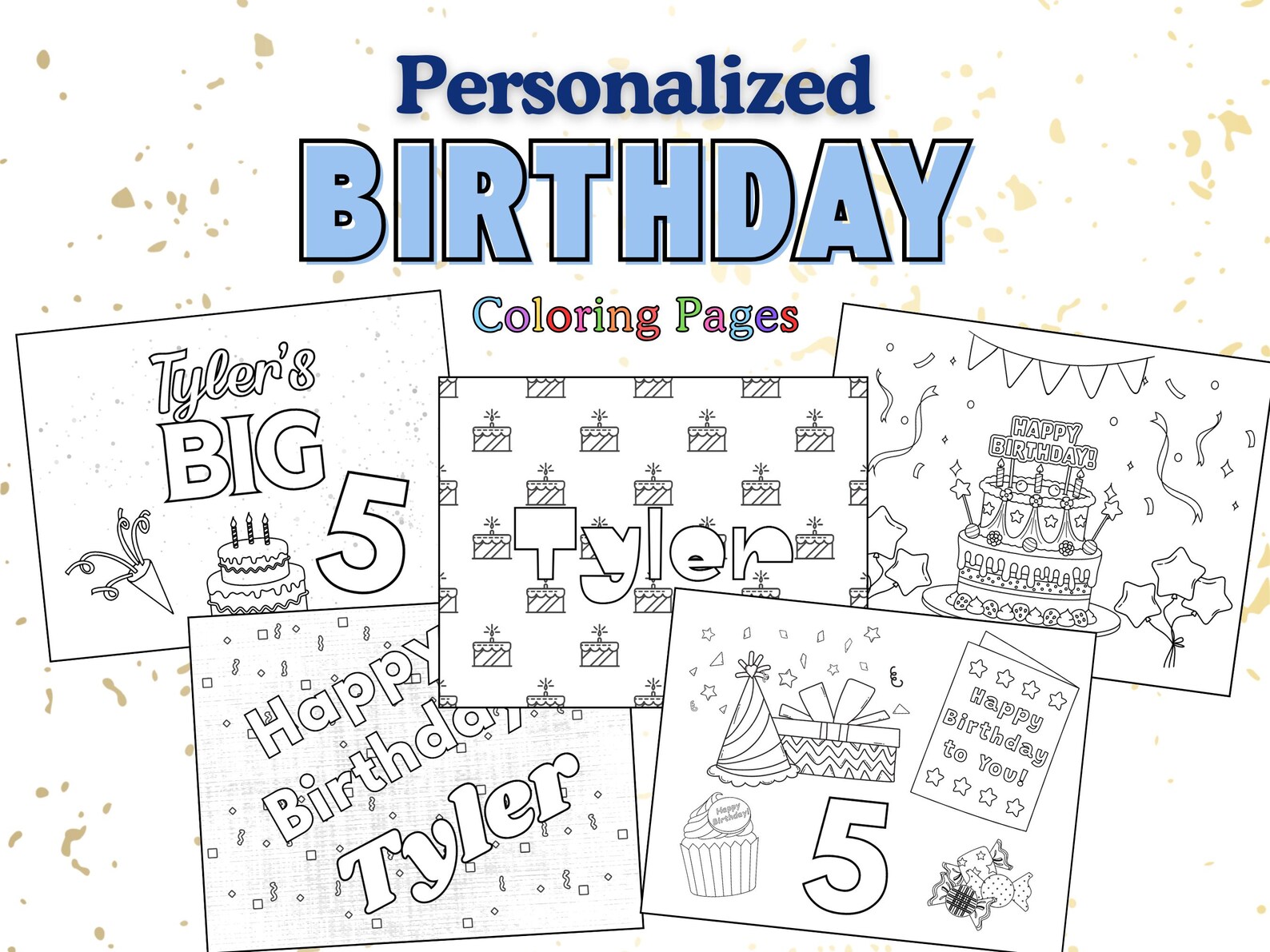 Personalized Coloring Pages Birthday Coloring Pages Custom Name ...