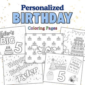 Personalized Coloring Pages Birthday Coloring Pages Custom Name Coloring Pages Custom Birthday Gift Birthday Activity Personalized Kids Gift