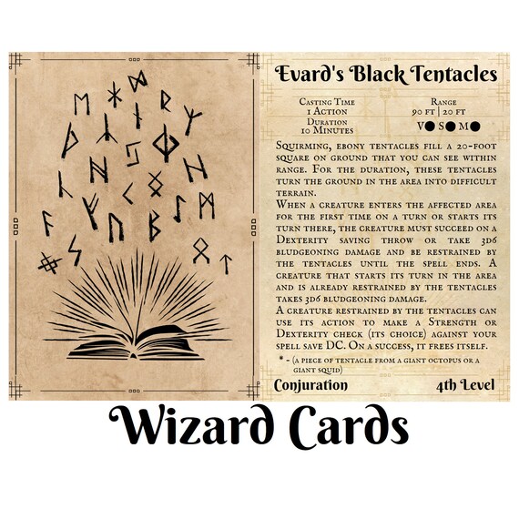WIZARD Spell Cards For Dnd 5e Form Fillable Pdfs Included, 51% OFF