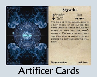 Artificer Spell Cards
