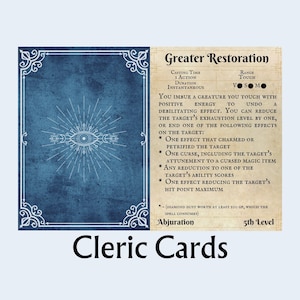 Cleric Spell Cards