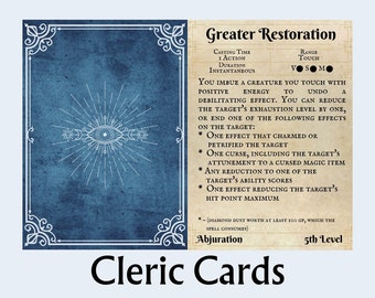 Cleric Spell Cards