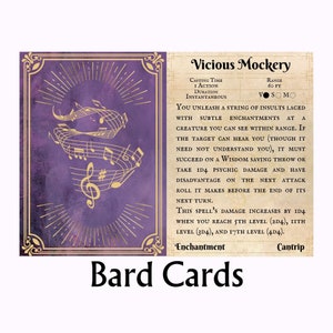 Carte Incantesimo del Bardo